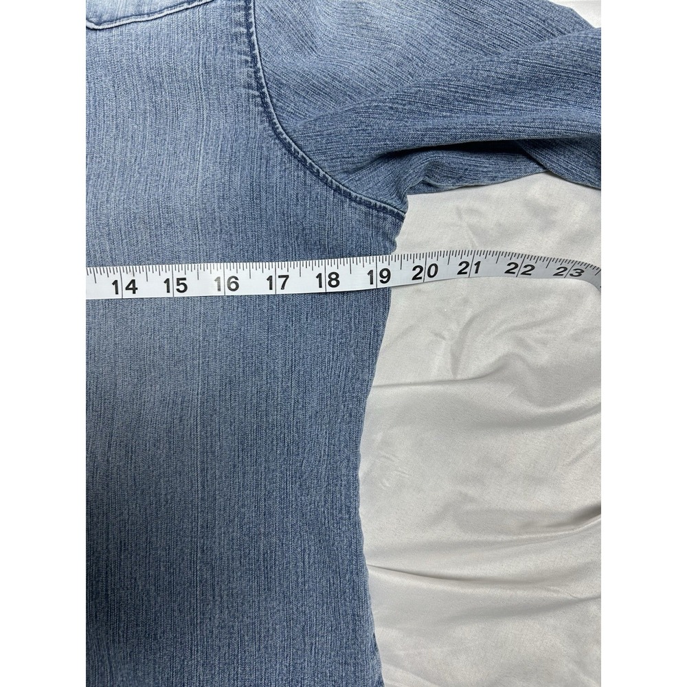 Polo Jeans Co Ralph Lauren Women's Western VTG Denim Shirt 3/4 Sleeves Snaps L - Picture 10 of 15